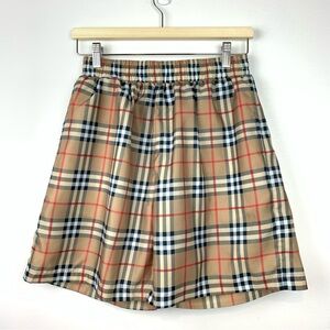 Burberry Shorts Sz Medium Nova Check Plaid Pockets Italy Pullover Lined Read